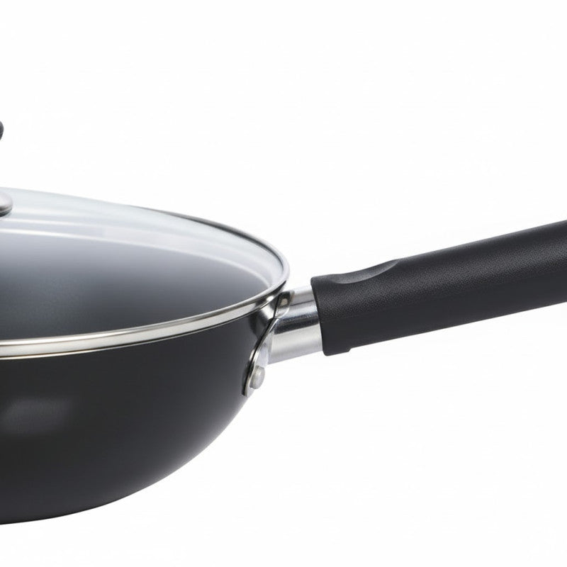 Kitchen King Imperial /Karahi with Long Handle and Glass Lid