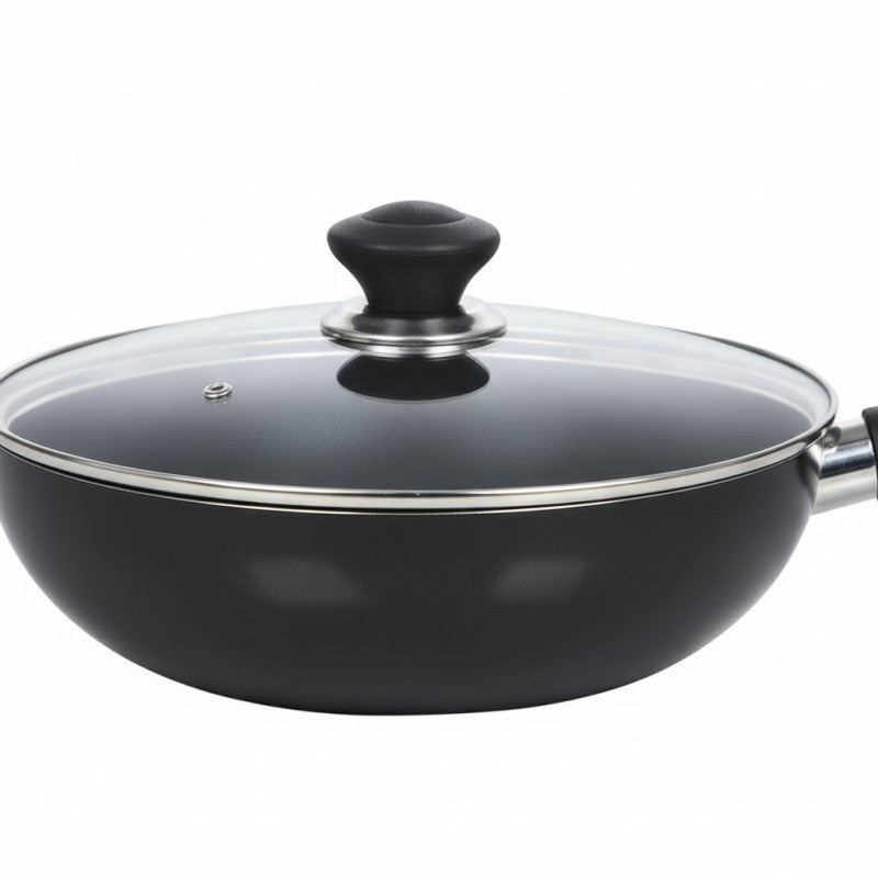 Kitchen King Imperial /Karahi with Long Handle and Glass Lid
