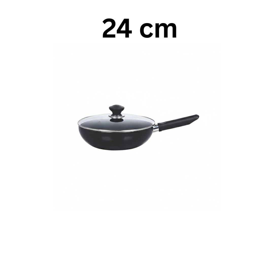 Kitchen King Imperial /Karahi with Long Handle and Glass Lid