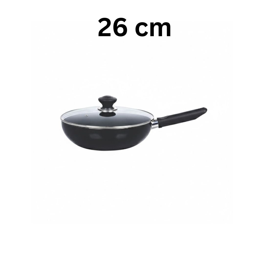 Kitchen King Imperial /Karahi with Long Handle and Glass Lid
